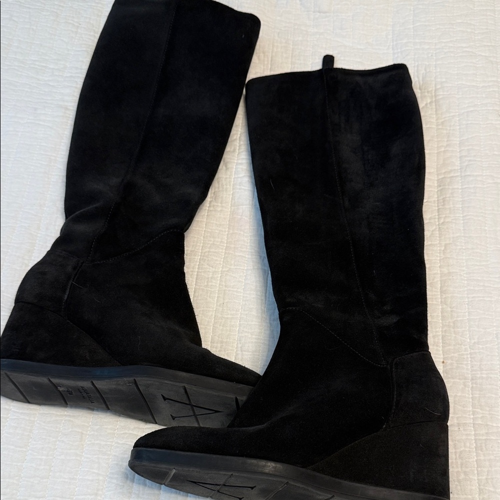 Aquatalia Black Suede Knee-High Boots 7.5